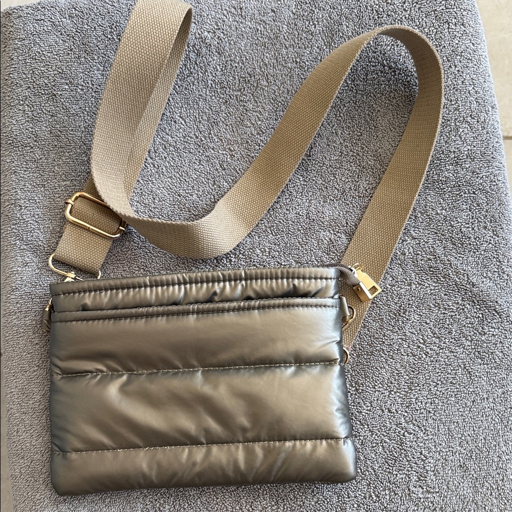 THINK ROYLN Metallic Bronze Crossbody Bag